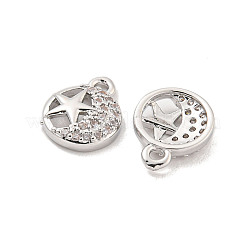 Brass Micro Pave Clear Cubic Zirconia Charms&nbsp;KK-Z044-18P