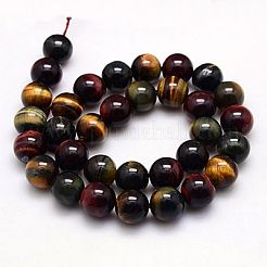 Natural Tiger Eye Beads Strands&nbsp;G-G448-12mm-21AB