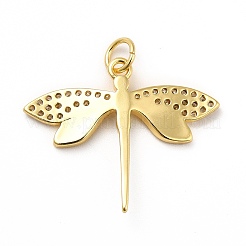 Brass Micro Pave Cubic Zirconia Pendants&nbsp;KK-H433-12G
