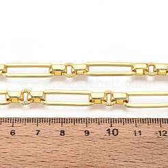 真鍮製の楕円形のリンクチェーン  溶接されていない  スプールで  ゴールドカラー  22x7x1.5mm  約16.40フィート（5m）/ロール&nbsp;CHC-T018-38G