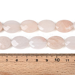 天然石ピンクアベンチュリンビーズ連売り  フラットオーバル  多面カット  18x13~13.5x5.5~6mm  穴：1.2mm  約11個/連  7.87インチ（20cm）&nbsp;G-S354-13x18-A09