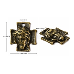 Tibetan Style Alloy Cross with Jesus Alloy Pendants for Easter Jewelry&nbsp;K0P62071