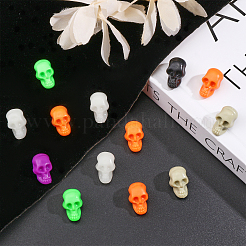 ハロウィンプラスチックビーズ120色6個  穴がない  スカル  ミックスカラー  20.5x12.5x13mm  20個/カラー&nbsp;KY-CA0001-46