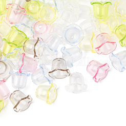 120Pcs 6 Colors Transparent Acrylic Bead Caps&nbsp;TACR-SC0001-51