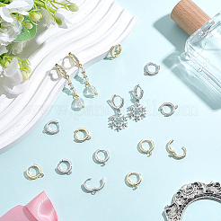 16Pcs 2 Colors Brass Huggie Hoop Earring Findings&nbsp;KK-BBC0027-47