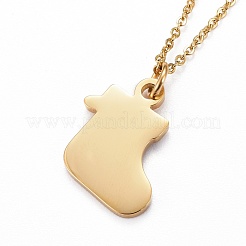 Ion Plating(IP) 304 Stainless Steel Pendant Necklaces&nbsp;NJEW-Z008-02G