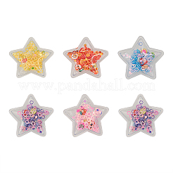 50Pcs 5 Colors Quicksand Sequin Plastic Cabochons&nbsp;KY-CJ0001-39