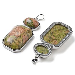 Natural Unakite Human Body Shaped Pendants&nbsp;G-P552-03P-06