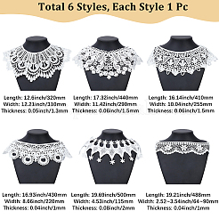 6Pcs 6 Styles Polyester Embroidery Lace Collar&nbsp;AJEW-CY0002-84