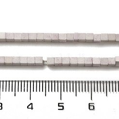 天然石瑪瑙ビーズ連売り  キューブ  染め＆加熱  ライトグレー  2~2.5x2.5~3.5x2.5~3mm  穴：0.4mm  約157~165個/連  14.96~15.75''（38~40センチメートル）&nbsp;G-B064-A14