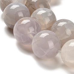 染め加工天然石瑪瑙ビーズ連売り  ラウンド  ライトグレー  14mm  穴：1mm  約27個/連  14.88~15.35''（37.8~39センチメートル）&nbsp;G-G175-A13-01