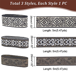 15M 3 Styles Ethnic Style Embroidery Polyester Ribbons&nbsp;OCOR-GA0001-63