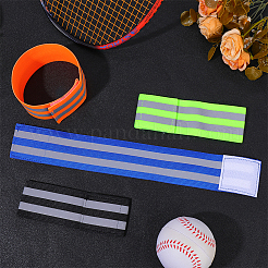4Pcs 4 Colors Polyester Reflect Light Wristbands&nbsp;AJEW-CN0005-22