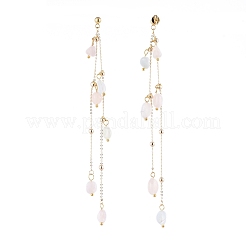 Natural Morganite Dangle Stud Earring&nbsp;EJEW-JE04122-02
