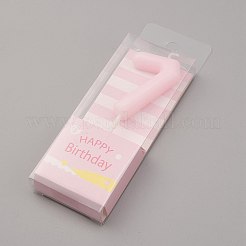パラフィンキャンドル  数形の無煙キャンドル  結婚式のための装飾  誕生日パーティー  ピンク  NUM。7  7：87.5x28.5x8.5mm&nbsp;DIY-K028-D02-07