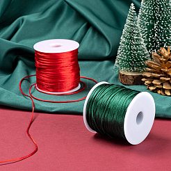 2ロールレッド＆ダークグリーンナイロン糸  クリスマスをテーマにした装飾用  ミックスカラー  1mm程度  約76.55ヤード(70m)/ロール  2色  1ロール/色  2ロール/バッグ&nbsp;NWIR-LS0001-01