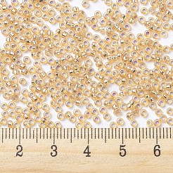 MIYUKIラウンドロカイユビーズ  日本製シードビーズ  11/0  （rr1003)シルバーライニングゴールドab  2x1.3mm  穴：0.8mm  約50000個/ポンド&nbsp;SEED-G007-RR1003