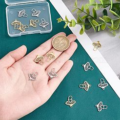 16個2色304ステンレススチールペンダント  キノコ  ゴールデン·ステンレス鋼色  17x14.5x1mm  穴：1.4mm  6個/カラー&nbsp;STAS-UN0039-50