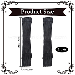 女性用ポリエステルレースアームオーバースリーブ  ブラック  470x110x2mm&nbsp;AJEW-WH20007-88A