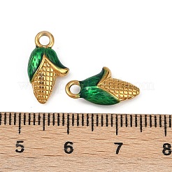 304ステンレススチールエナメルペンダント  イオンプレーティング（ip）  18KGP本金メッキ  トウモロコシ  15.5x8.5x4mm  穴：2mm&nbsp;STAS-Z140-05G-01