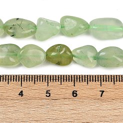 天然石プレナイトビーズ連売り  ナゲット  8~15x7~12x4~12mm  穴：1mm  約30~45個/連  15.7&nbsp;G-R445-8x10-25-01