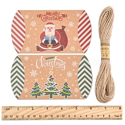 24Pcs 12 Styles Christmas Theme Cardboard Candy Pillow Boxes&nbsp;CON-FS0001-12