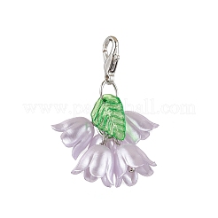 7Pcs Flower ABS Plastic Imitation Pearl & Acrylic Pendant Decorations&nbsp;HJEW-JM02882
