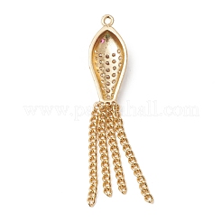 Eco-Friendly Rack Plating Brass Micro Pave Cubic Zirconia Pendants&nbsp;KK-F835-04G