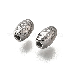 304ステンレススチールビーズ  オーバル  変色防止  ステンレス鋼色  3.5x5.5mm  穴：1.2mm&nbsp;STAS-V009-06P