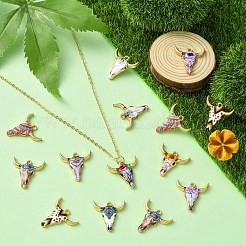 20Pcs 10 Styles Printed Alloy Pendants&nbsp;ENAM-YW0003-86