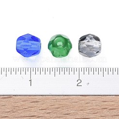 ファイヤーポリッシュ電気メッキチェコガラスビーズ  多面カット  バレル  ミックスカラー  5x5mm  穴：1mm  約717個〜723個/袋&nbsp;LAMP-D180-20B