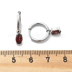 304ステンレススチールマイクロパヴェキュービックジルコニアフープピアス  オーバル  ステンレス鋼色  20mm  ピン：0.8mm&nbsp;STAS-R004-07P-01