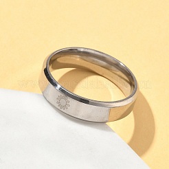 男性用ステンレス指輪201個  太陽  ステンレス鋼色  6mm  内径：20mm&nbsp;RJEW-Z092-01P-01