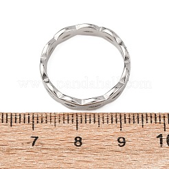 304 Stainless Steel Clear Cubic Zirconia Wave Finger Rings for Women&nbsp;RJEW-Z115-02P