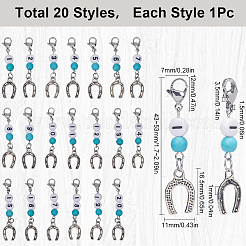 20Pcs Synthetic Turquoise Locking Pendant Stitch Markers&nbsp;HJEW-SC00037