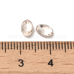 ガラスラインストーンカボション  ポイントバック＆バックメッキ  多面カット  オーバル  ライトピーチ  6x4x2mm&nbsp;RGLA-P037-08A-D261