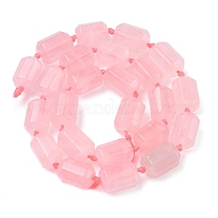 天然石ローズクォーツビーズ連売り  多面カット  コラム  12~13.5x9~9.5mm  穴：0.8mm  約24~26個/連  16.54~16.93''（42~43センチメートル）&nbsp;G-C270-N01