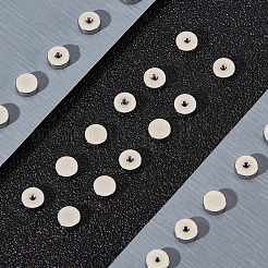 304ステンレススチール製イヤーナット50個  フラットラウンド  ステンレス鋼色  5x2mm  フィット：0.7mm&nbsp;STAS-BBC0005-86A