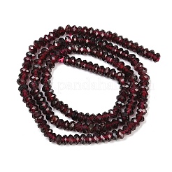 天然石ガーネットビーズ連売り  多面カット  ロンデル  4.5x2~2.5mm  穴：0.6mm  約159個/連  15.16''（38.5センチメートル）&nbsp;G-B175-A03-2x4mm