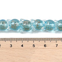 ゴールドサンドランプワークビーズ連売り  チューリップ  ライトスカイブルー  12x10mm  穴：1.2mm  約33個/連  31~32cm&nbsp;LAMP-P069-02A-10