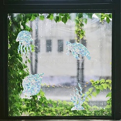 16個 4スタイル 防水プラスチック カラーレーザーステンドウィンドウフィルム 静電気ステッカー  レインボープリズム静電ウィンドウデカール  330x830mm  4個/スタイル&nbsp;DIY-WH0314-143