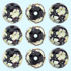 10Pcs Handmade Inner Flower Lampwork Beads&nbsp;LAMP-PA0001-02C