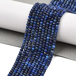 染め加工天然のラピスラズリビーズ連売り  多面カット  ロンデル  3x2mm  穴：0.5mm  約189~191個/連  15.35''（39センチメートル）&nbsp;G-K376-B05-01