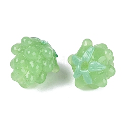 手作りランプワークビーズ  ラズベリー  薄緑  14.5~16.5x12.5~17.5x12.5~17.5mm  穴：1~1.8mm&nbsp;LAMP-N042-23E
