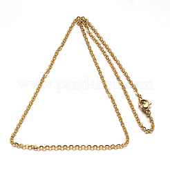Ion Plating(IP) 304 Stainless Steel Cable Chain Necklace for Men Women&nbsp;STAS-L164A-01G-B
