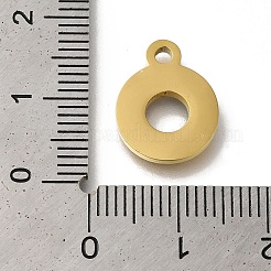 イオンプレーティング（IP）304ステンレススチール手動研磨ペンダント  黒のアクリルで  ゴールドカラー  フラットラウンド  15x12x2mm  穴：1.8mm&nbsp;STAS-M059-01G-D01