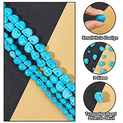 3 Sizes Dyed Synthetic Turquoise Beads Strands&nbsp;G-AR0004-83