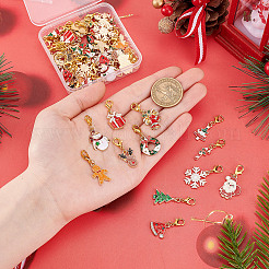 Christmas Theme Alloy Enamel Pendant Decorations&nbsp;HJEW-GO00040