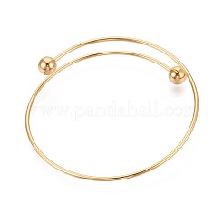 Adjustable Ion Plating(IP) 304 Stainless Steel Wire Cuff Bangle Making&nbsp;MAK-WH20002-01C-G