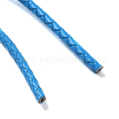 編み込みレザーコード  ディープスカイブルー  3mm  50ヤード/バンドル&nbsp;VL3mm-23